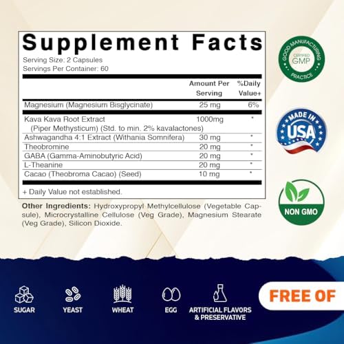 Authentic Vitamatic kava kava root extract dietary supplement bottle top and lid visual presentation