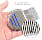 Handheld plastic grooming comb for detangling hair before lice treatment.