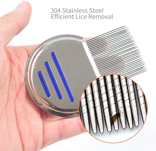 Handheld plastic grooming comb for detangling hair before lice treatment.