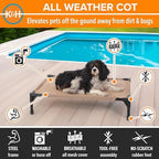 K&H Outdoor Elevated Dog Bed - Cooling Raised Dog Bed for Small & Medium Pets, Breathable Mesh Hammock Design, Indoor/Outdoor Washable Cover, Portable Metal Frame, Tan, Medium 32x25in - Image 4