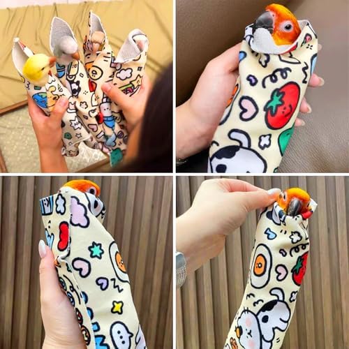 Safe taco hold grooming blanket for small birds and parrots preventing escape