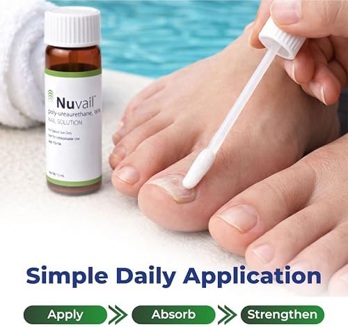 Protective invisible film coating from Nuvail nail strengthener application.