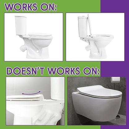 Mars Baby child safety toilet seat lock securely fixed on a standard household commode.