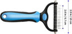 Ergonomic handle detail of blue ePoriums cat and dog grooming brush