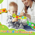 Chilvil sensory popper set packed inside a travel diaper bag showing its lightweight compact size