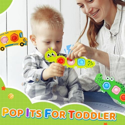 Chilvil sensory popper set packed inside a travel diaper bag showing its lightweight compact size