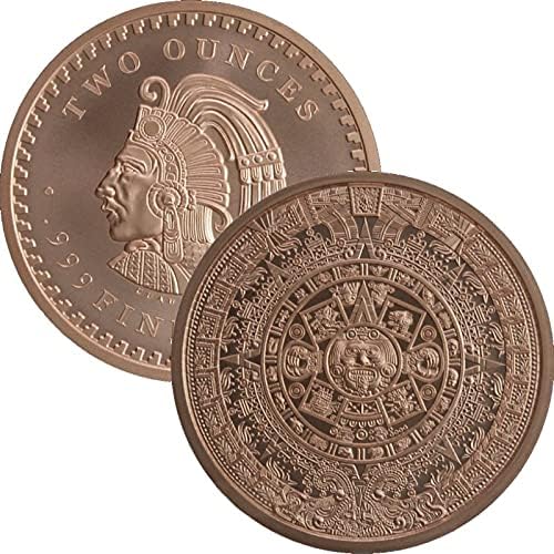 Jig Pro Shop 2 Ounce Pure Copper Aztec Calendar Medallion front view