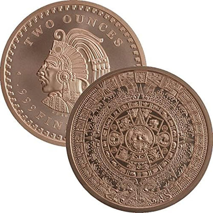 Jig Pro Shop 2 Ounce Pure Copper Aztec Calendar Medallion front view