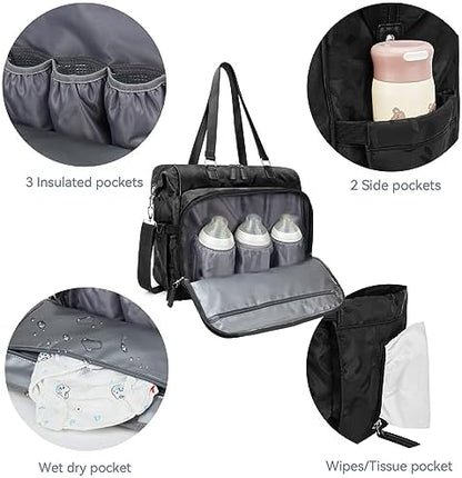Pripher daddy bag being used as a comfortable travel backpack