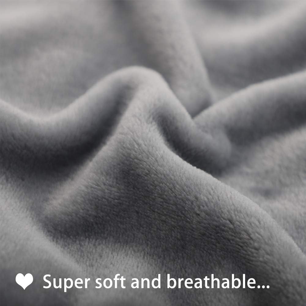 Medium size grey fleece blanket for dogs protecting car seats from hair
