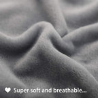 Medium size grey fleece blanket for dogs protecting car seats from hair
