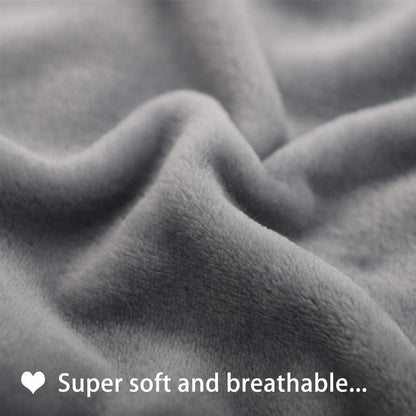 Medium size grey fleece blanket for dogs protecting car seats from hair