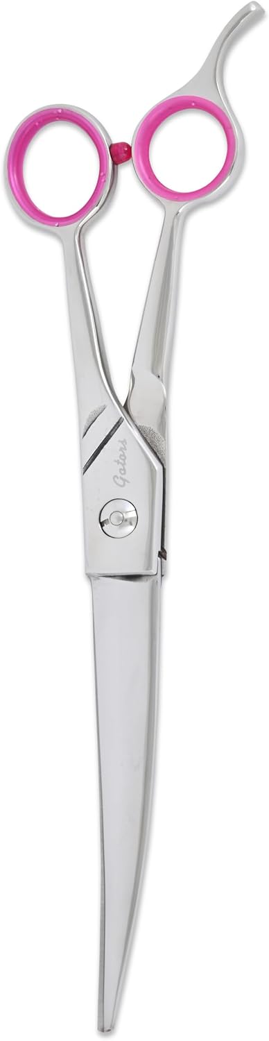Geib Gator professional grooming shears curved blade close up