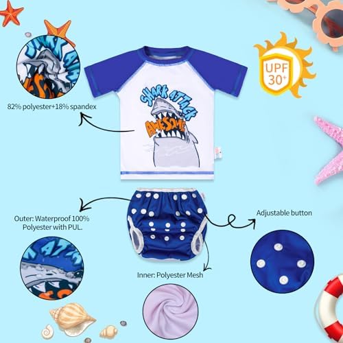 Alvababy short sleeve rash guard top close up