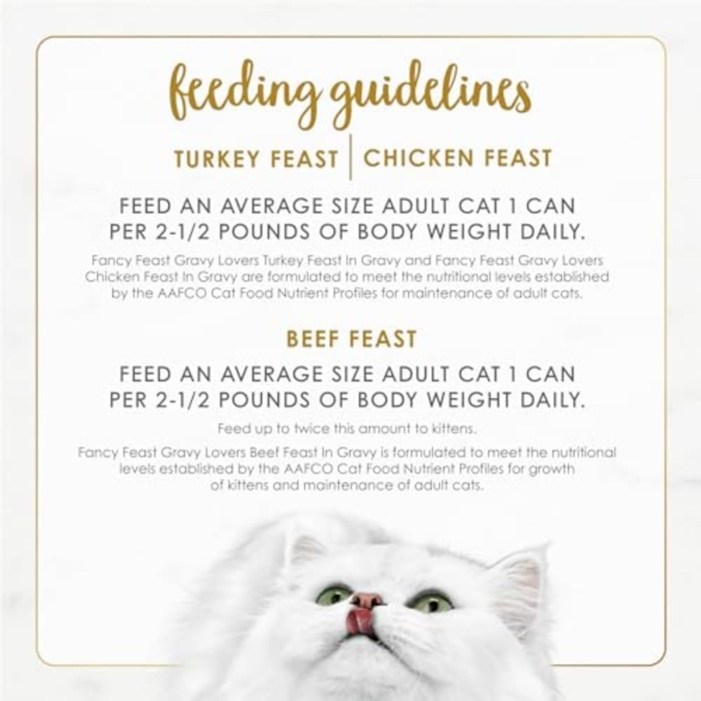 Purina Fancy Feast Gravy Lovers Poultry and Beef Grilled Gourmet Wet Cat Food Variety Pack - (Pack of 30) 3 oz. Cans - Image 11