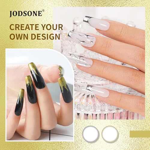 Jodsone gold and silver mirror chrome gel polish bottles