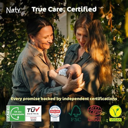 Natural ingredients label on Naty baby wipes