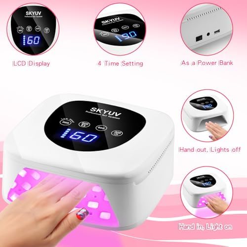 Skyuv LED nail dryer in use curing gel polish