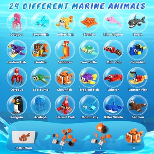Step by step instructional booklet included in the HOGOKIDS mini marine animals bulk pack.