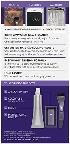 Back label of Just For Men Touch of Gray detailing the ammonia free ingredients list