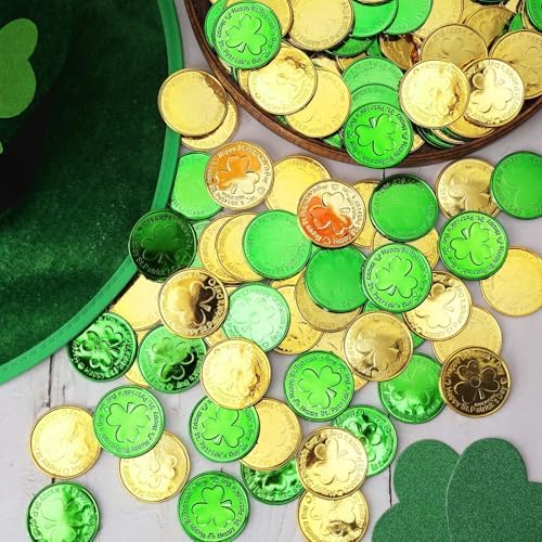 Assorted bulk pack of one hundred and twenty lucky tokens ready for event decoration.