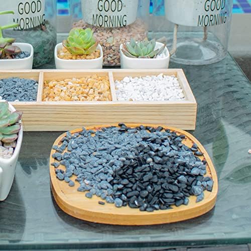 Close-up shot of one-quarter inch natural black stone chips