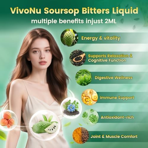 VivoNu soursop liquid drops ingredient label and benefits