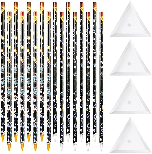 Maitys 20 pieces rhinestone picker pen set with bead trays front view