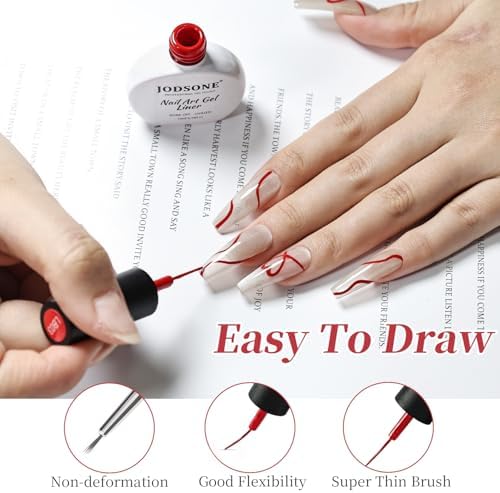Professional DIY manicure kit featuring Jodsone red liner gel
