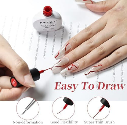 Professional DIY manicure kit featuring Jodsone red liner gel