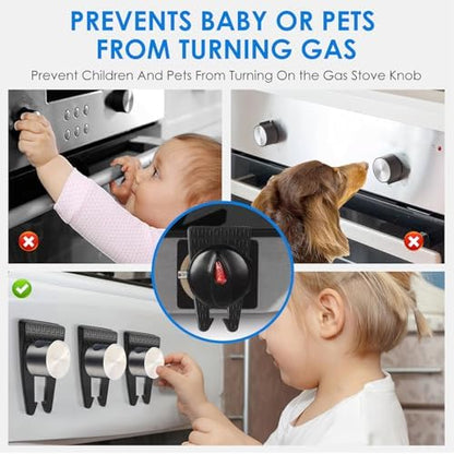 Six pack gas stove knob covers for kitchen safety
