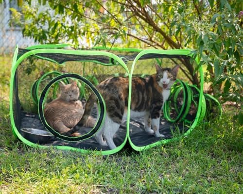 Small Animal Playpen Guinea Pig Hedgehog Cage Rabbit Cage with Fun Surround Tunnel Breathable & Transparent Pop Open Exercise Yard Fence with Top Cover Anti Escape - Image 4
