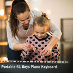 RWESU 61 keys musical teaching keyboard packaging bundle contents including main unit microphone and power wire