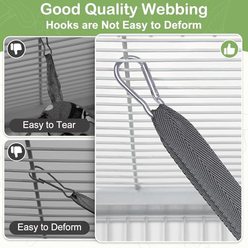Side view of the stable chinchilla sleeping bag showing the durable hanging straps.