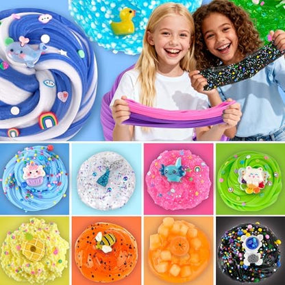 LAWOHO DIY crunchy butter slime set with animal and dessert charms unpacked