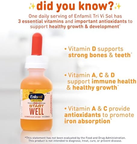 Enfamil Tri-Vi-Sol baby vitamin drops packaging and dropper detail