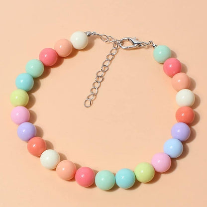 RayMinsino cute decorative dog dress up clothing accessory featuring vibrant pink and blue candy pearls