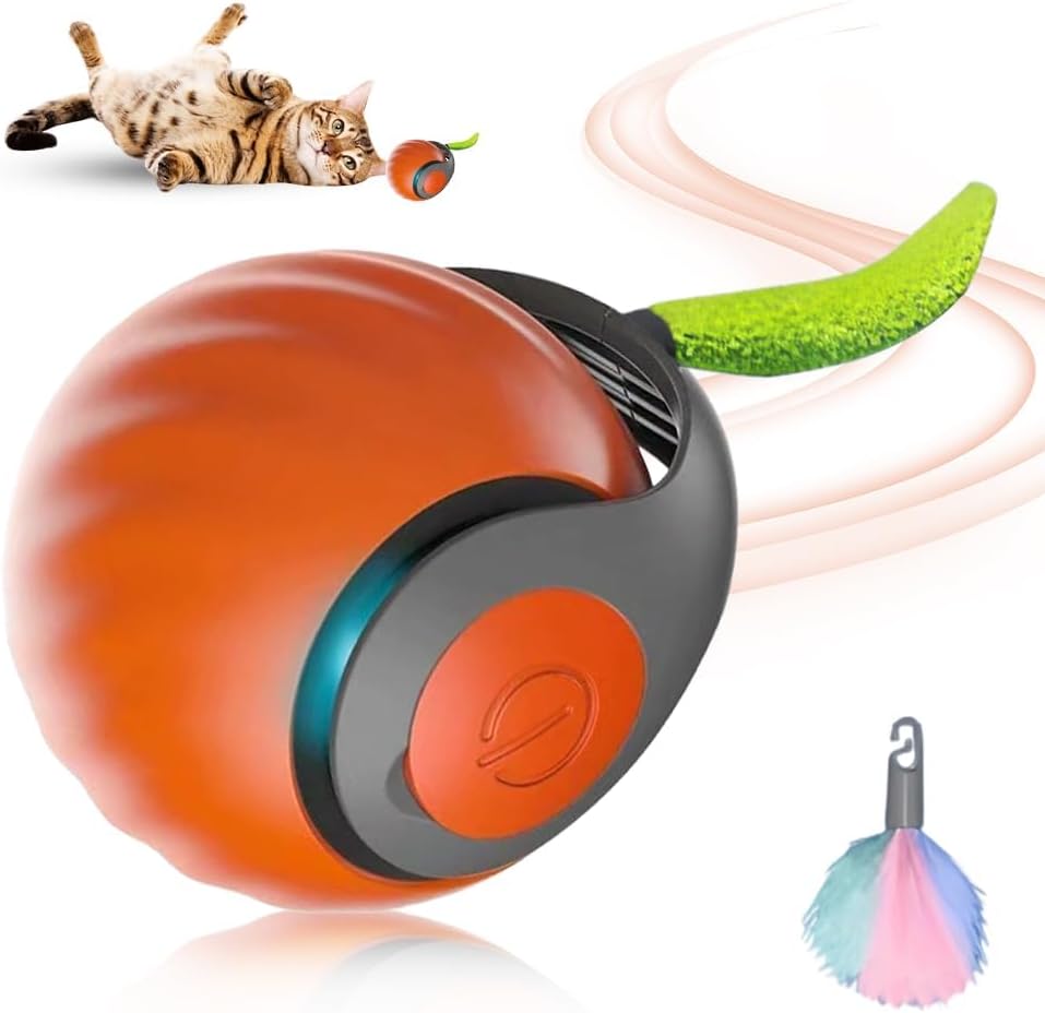 Upgrade Speedy 3.0 Tail Cat Toy, 2026 New Speedy Tail Interactive Cat Toy for Indoor Cats, USB Rechargeable Automatic Moving Smart Cat Toys Ball with Tail Two Speed Adjustment (Blue+Orange, 2PCS) - Image 10