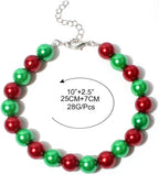 RayMinsino resin pearl jewelry close up highlighting the alternating colored faux pearls for cats and puppies.