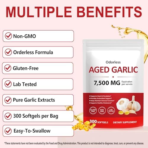 Premium imported aged garlic extract capsules for immune support