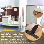 Packaging layout of the six piece baby safety wall anchor kit for comprehensive home proofing.