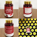 Upondata Lycopene and Reishi mushroom bottle resting on white background