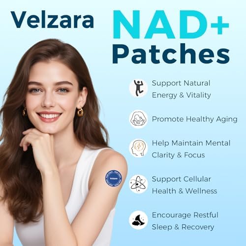 Close up of Velzara NAD+ patch packaging