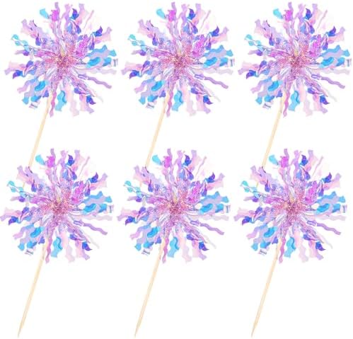 Zhuoweism firework cupcake toppers styled in a cupcake display