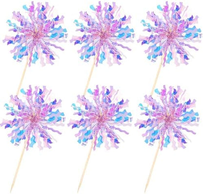 Zhuoweism firework cupcake toppers styled in a cupcake display