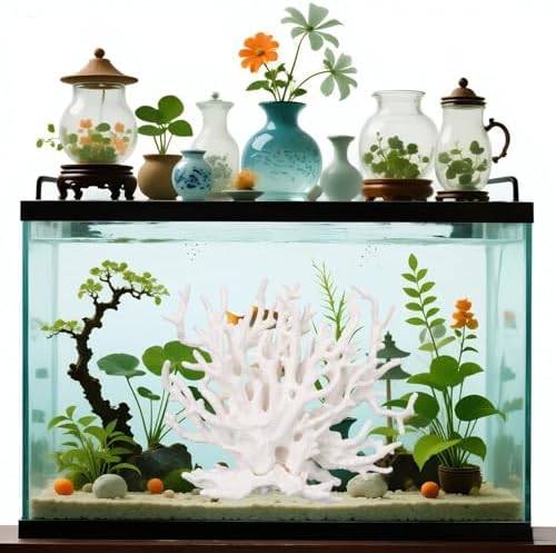 Tinoaly fish tank decorations dimensions and size measurement view