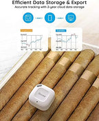 Compact Bluetooth climate sensor setup showing easy smartphone app pairing interface.
