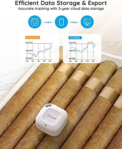 Compact Bluetooth climate sensor setup showing easy smartphone app pairing interface.