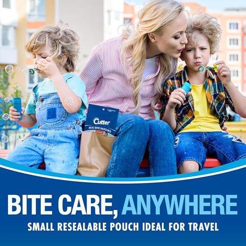 Travel friendly resealable first aid pouch of Cutter hydrocolloid sticker patches for outdoor protection.