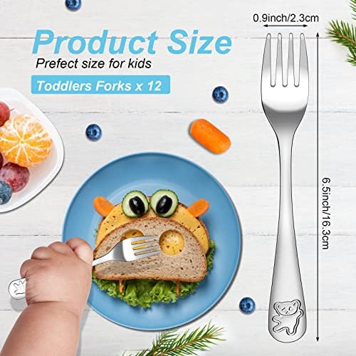 Erinnmy toddler forks showcasing embossed bear design handle